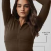 Felpa con cappuccio e zip integrale Sway - Espresso