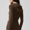 Felpa con cappuccio e zip integrale Sway - Espresso