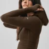 Felpa con cappuccio e zip integrale Sway - Espresso
