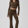 Felpa con cappuccio e zip integrale Sway - Espresso