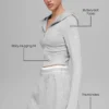 Felpa con cappuccio e zip integrale Sway - Grigio melange sportivo