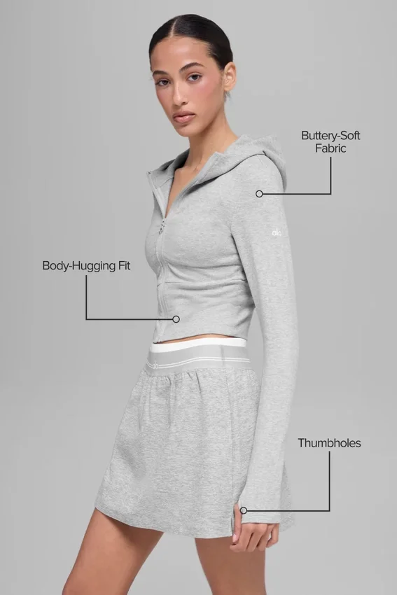 Felpa con cappuccio e zip integrale Sway - Grigio melange sportivo