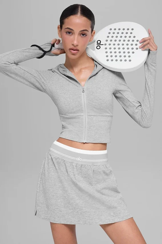Felpa con cappuccio e zip integrale Sway - Grigio melange sportivo