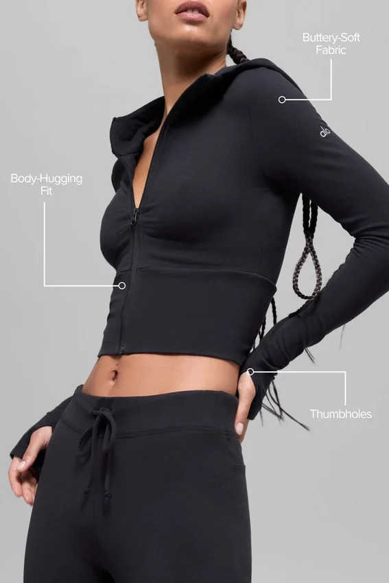 Felpa con cappuccio e zip integrale Sway - Nero
