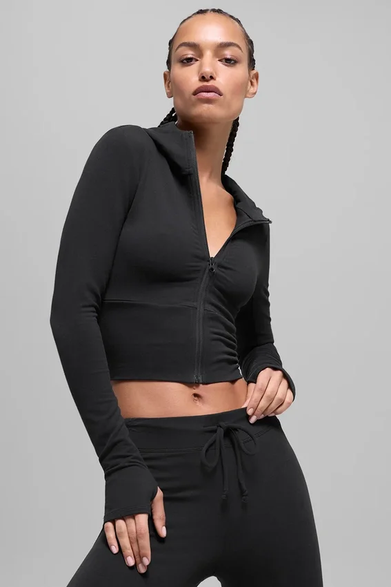 Felpa con cappuccio e zip integrale Sway - Nero
