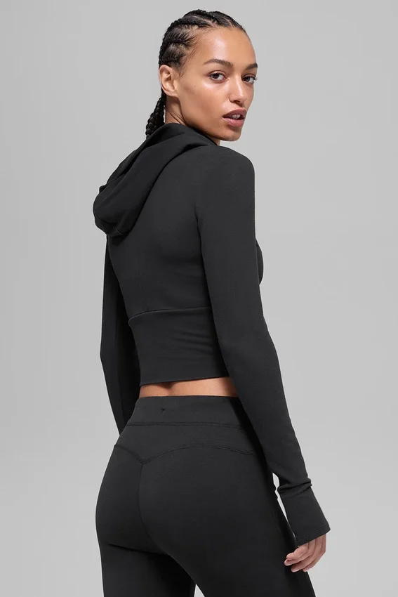 Felpa con cappuccio e zip integrale Sway - Nero
