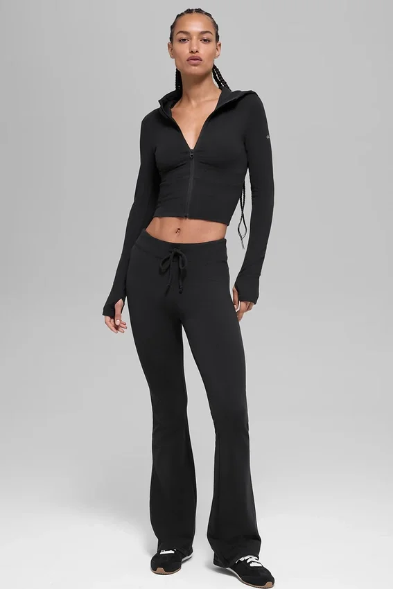 Felpa con cappuccio e zip integrale Sway - Nero