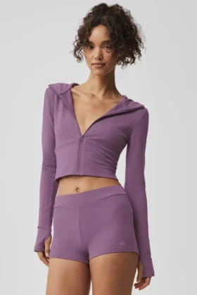 Felpa con cappuccio e zip integrale Sway - Plum Kiss