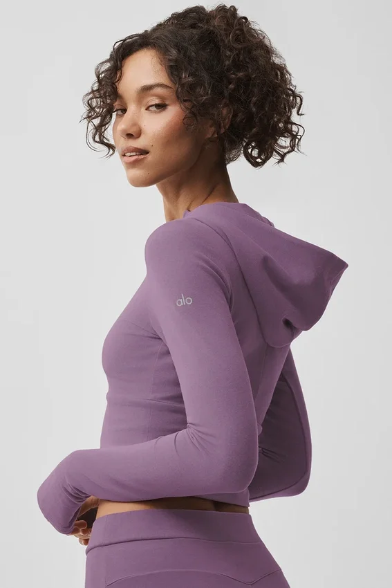 Felpa con cappuccio e zip integrale Sway - Plum Kiss