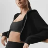 Felpa con cappuccio e zip Sweet Escape - Nero