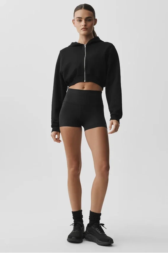 Felpa con cappuccio e zip Sweet Escape - Nero