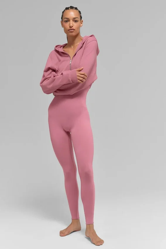 Felpa con cappuccio e zip Sweet Escape - Rosa selvatico