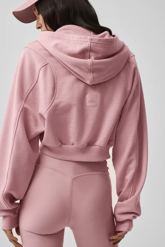 Felpa con cappuccio e zip Sweet Escape - Rosa vintage