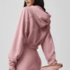 Felpa con cappuccio e zip Sweet Escape - Rosa vintage