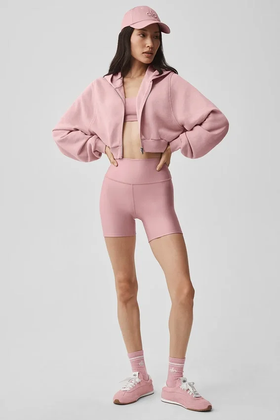 Felpa con cappuccio e zip Sweet Escape - Rosa vintage