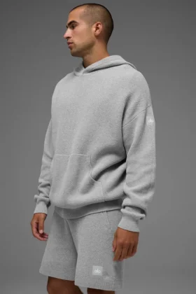 Felpa con cappuccio in maglia Sports Club - Grigio melange atletico