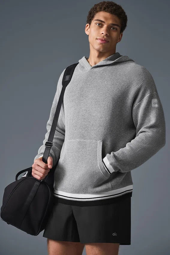 Felpa con cappuccio in maglia Sports Club - Grigio melange atletico