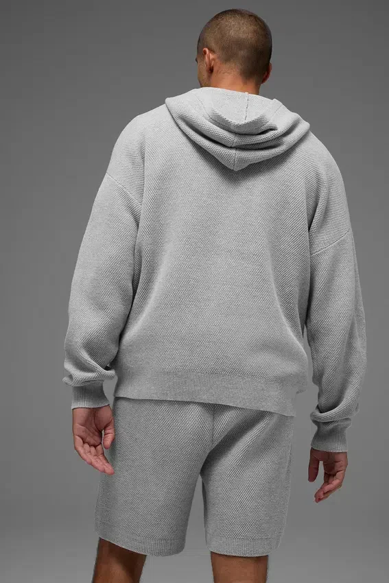 Felpa con cappuccio in maglia Sports Club - Grigio melange atletico