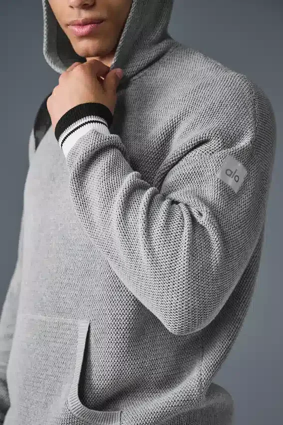 Felpa con cappuccio in maglia Sports Club - Grigio melange atletico
