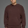 Felpa con cappuccio in maglia testurizzata - Brownstone