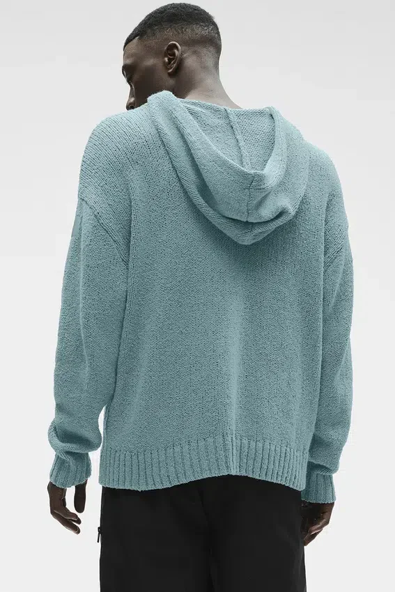 Felpa con cappuccio in maglia testurizzata - Desert Sage