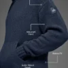 Felpa con cappuccio in maglia testurizzata - Navy