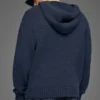 Felpa con cappuccio in maglia testurizzata - Navy