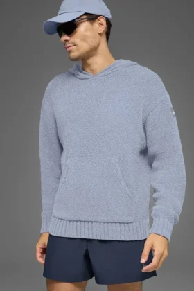 Felpa con cappuccio in maglia testurizzata - Winter Frost