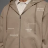 Felpa con cappuccio in tela di cotone con zip integrale - Gravel