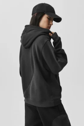 Felpa con cappuccio Make Waves – Nero vintage sfumato