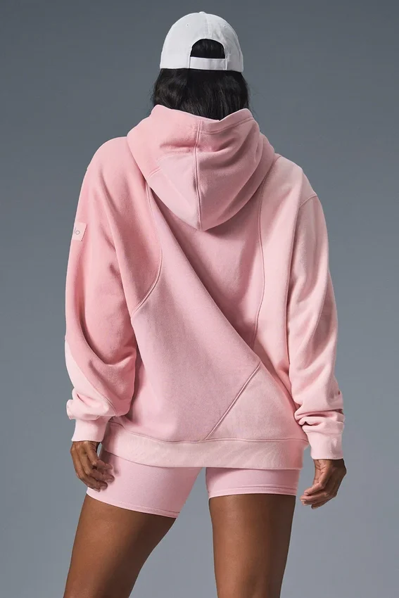 Felpa con cappuccio Make Waves - Rosa tramonto sfumato