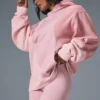 Felpa con cappuccio Make Waves - Rosa tramonto sfumato
