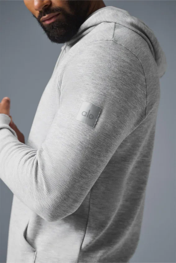 Felpa con cappuccio Micro Waffle Fast Break - Grigio melange sportivo
