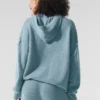 Felpa con cappuccio New Class in lana e cashmere - Blu celeste granito melange