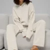 Felpa con cappuccio New Class in lana e cashmere - Bone Heather