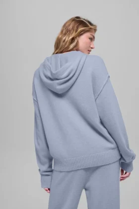Felpa con cappuccio New Class in misto lana e cashmere – Brina invernale