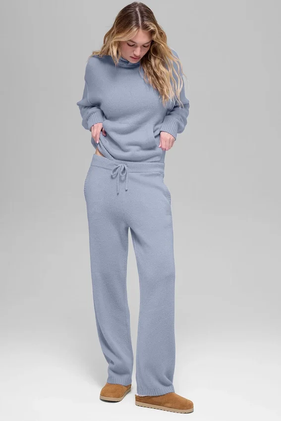 Felpa con cappuccio New Class in misto lana e cashmere - Brina invernale