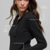 Felpa con cappuccio Noble a costine in lana e cashmere con zip integrale - Nero