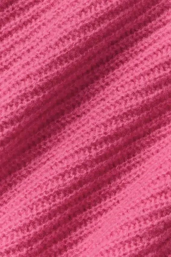 Felpa con cappuccio Noble a zip integrale in misto lana e cashmere a costine - Rosa Paradiso
