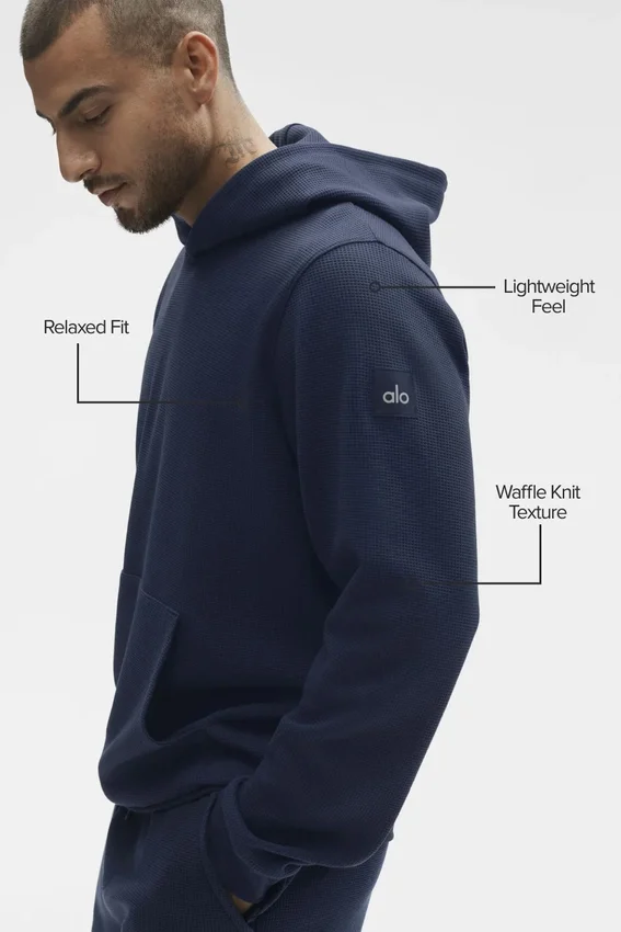 Felpa con cappuccio Waffle Lounge - Blu navy