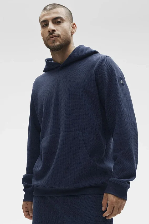 Felpa con cappuccio Waffle Lounge - Blu navy