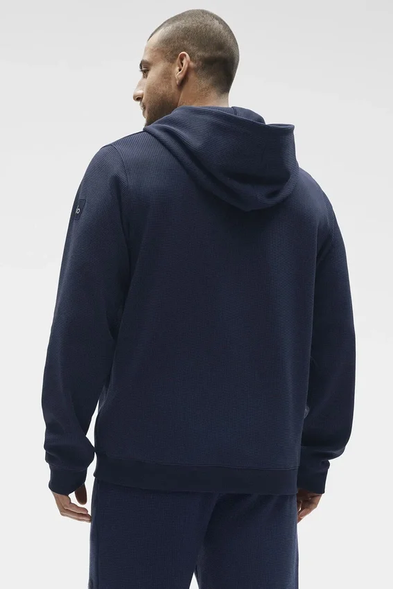 Felpa con cappuccio Waffle Lounge - Blu navy