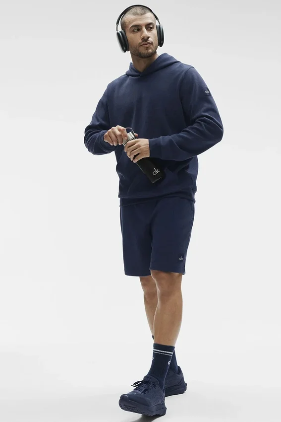 Felpa con cappuccio Waffle Lounge - Blu navy