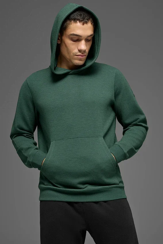 Felpa con cappuccio Waffle Lounge - Verde trifoglio