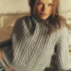 Felpa con cappuccio Winter Bliss a maglia intrecciata - Grigio melange atletico