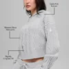 Felpa con cappuccio Winter Bliss a maglia intrecciata - Grigio melange atletico