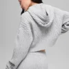 Felpa con cappuccio Winter Bliss a maglia intrecciata - Grigio melange atletico