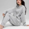 Felpa con cappuccio Winter Bliss a maglia intrecciata - Grigio melange atletico