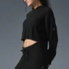 Felpa con cappuccio Winter Bliss a maglia intrecciata - Nero