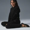 Felpa con cappuccio Winter Bliss a maglia intrecciata - Nero